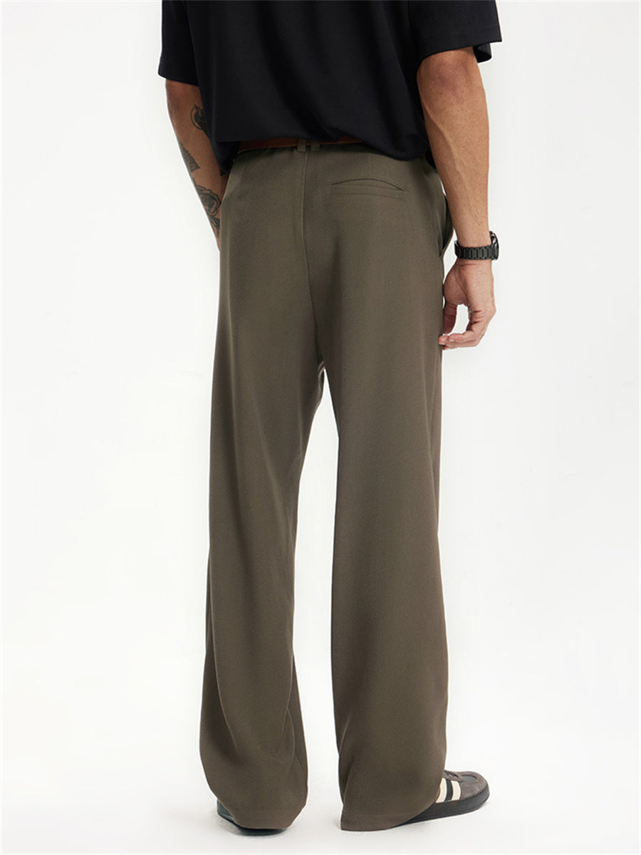 Liber SS men's solid color high-heeled simple suit trousers