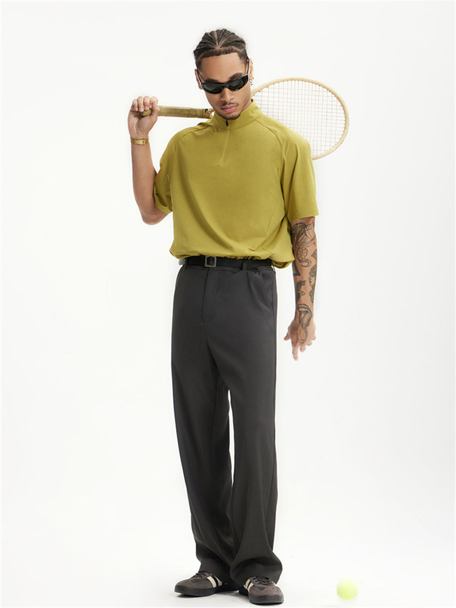 Liber SS men's solid color high-heeled simple suit trousers