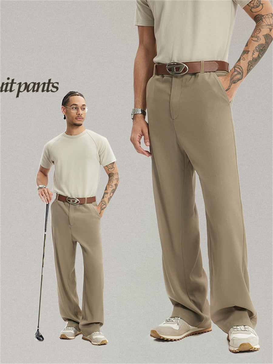 Liber SS men's solid color high-heeled simple suit trousers