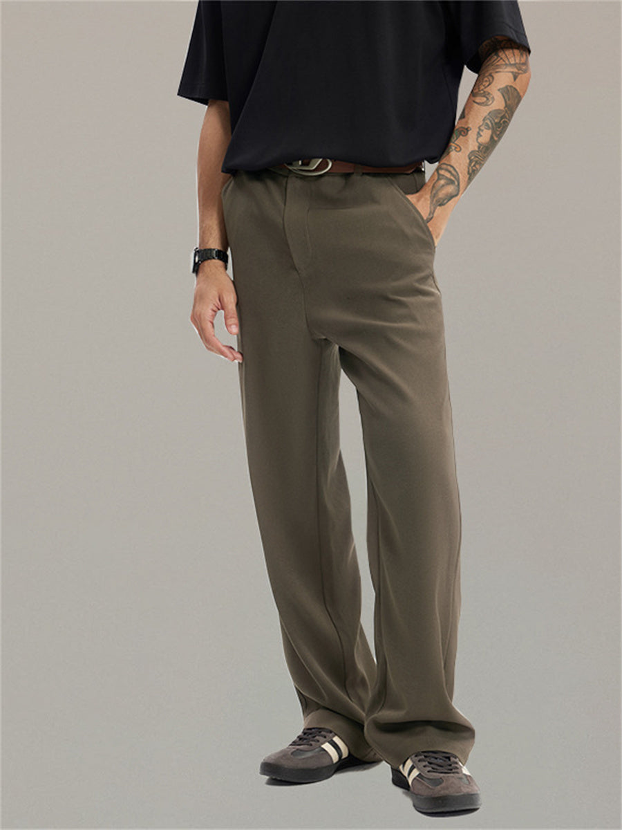 Liber SS men's solid color high-heeled simple suit trousers