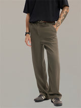 Liber SS men's solid color high-heeled simple suit trousers