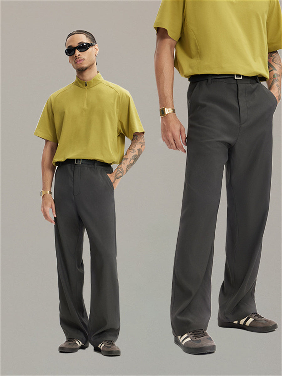 Liber SS men's solid color high-heeled simple suit trousers