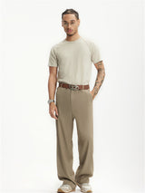 Liber SS men's solid color high-heeled simple suit trousers