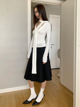 Liber Spring Women's Lace Trim Short Skirt