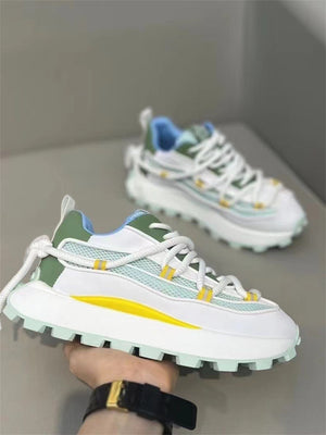 Liber Spring ACC contrast color thick-soled mesh height-enhancing sneakers