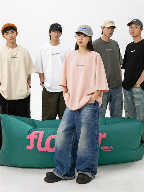 Liber Spring Unisex Letter Print T-shirt