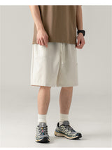 Liber Spring Men's Solid Color Splicing Large Pocket Shorts
