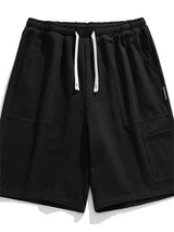 Liber Spring Men's Solid Color Splicing Large Pocket Shorts