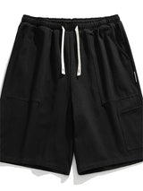 Liber Spring Men's Solid Color Splicing Large Pocket Shorts