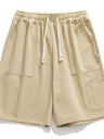Liber Spring Men's Solid Color Splicing Large Pocket Shorts