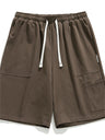 Liber Spring Men's Solid Color Splicing Large Pocket Shorts