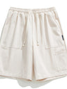 Liber Spring Men's Solid Color Splicing Large Pocket Shorts