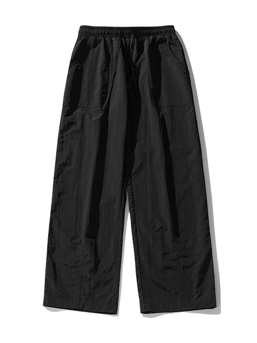 Liber SS Men's Solid Color Large Capacity Couple Pants