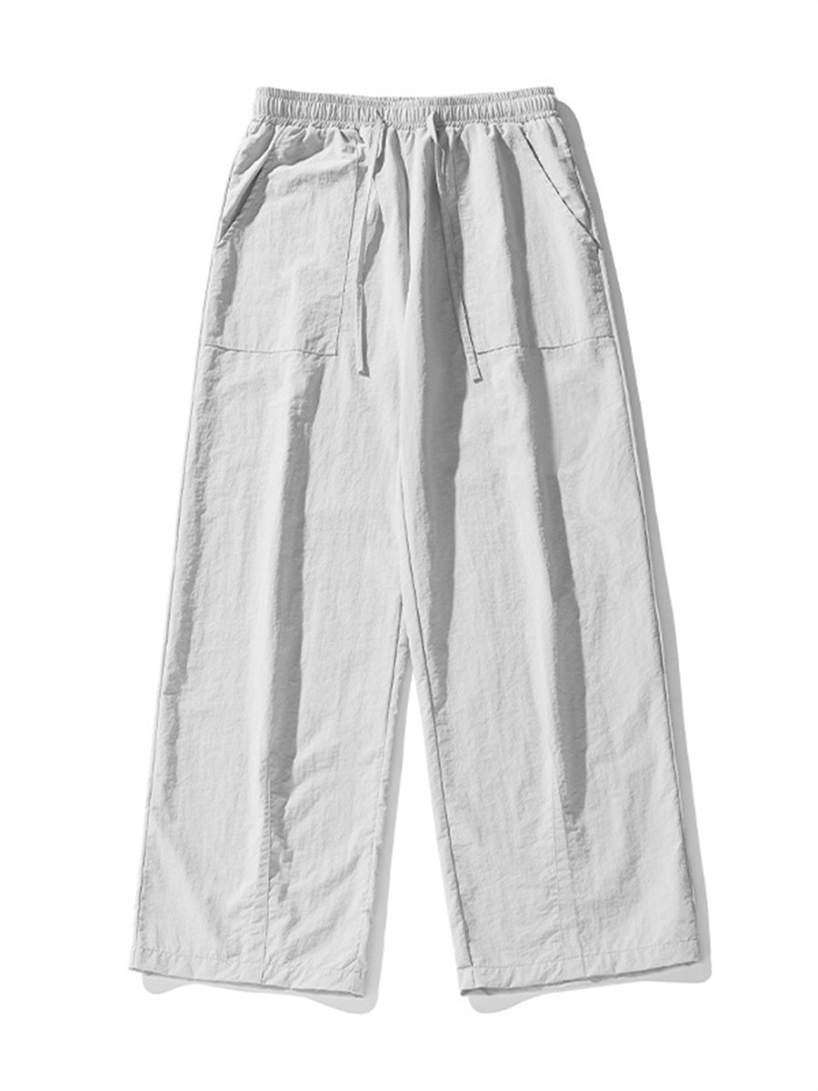 Liber SS Men's Solid Color Large Capacity Couple Pants