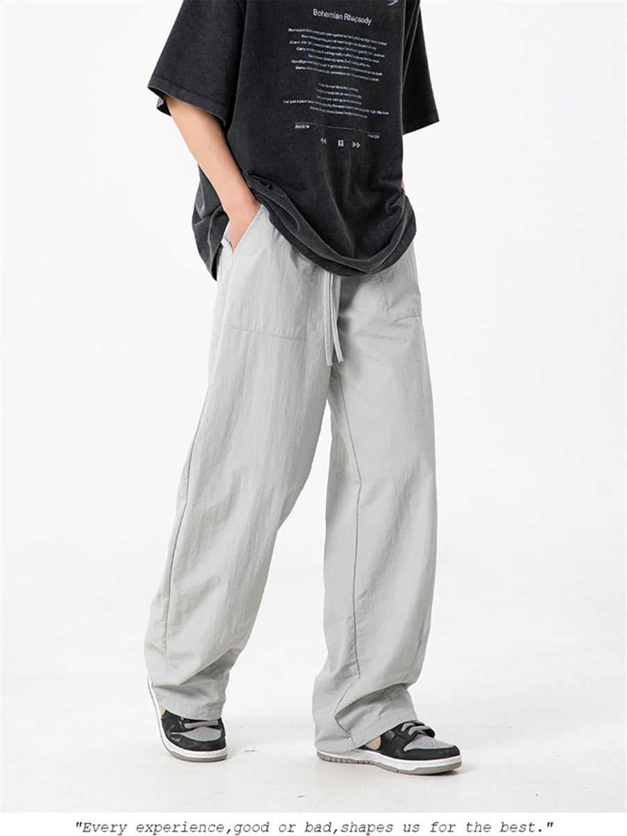 Liber SS Men's Solid Color Large Capacity Couple Pants