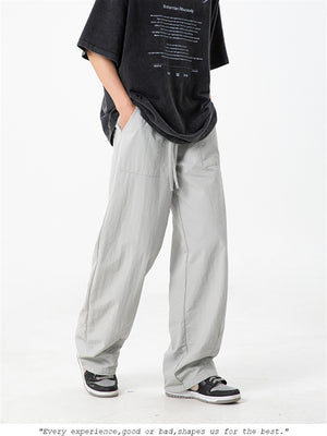 Liber SS Men's Solid Color Large Capacity Couple Pants