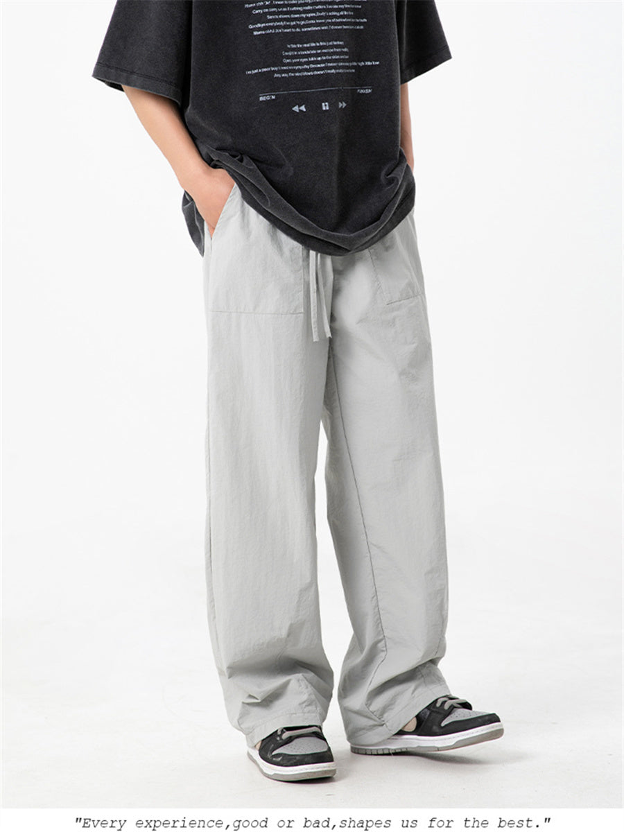 Liber SS Men's Solid Color Large Capacity Couple Pants