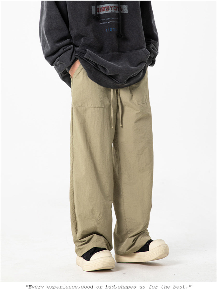 Liber SS Men's Solid Color Large Capacity Couple Pants