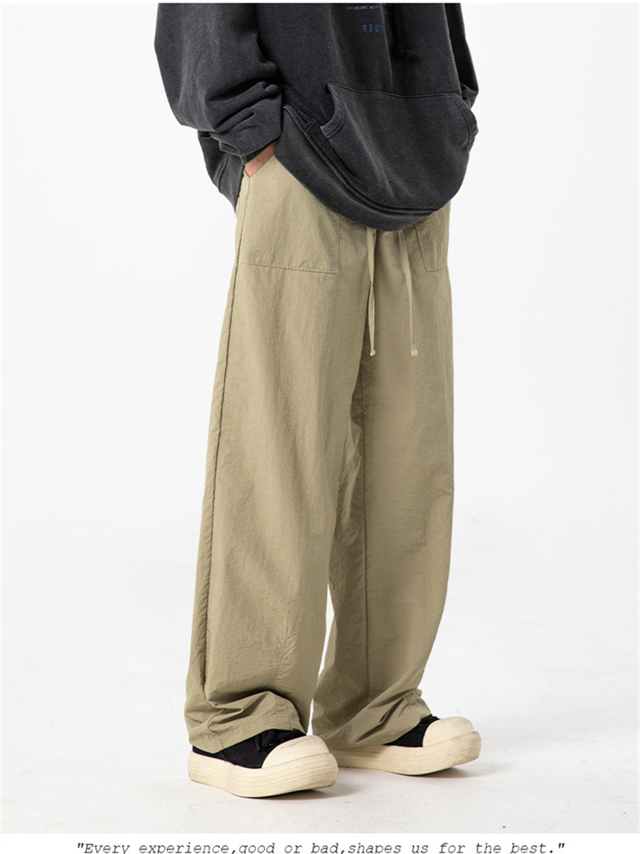 Liber SS Men's Solid Color Large Capacity Couple Pants