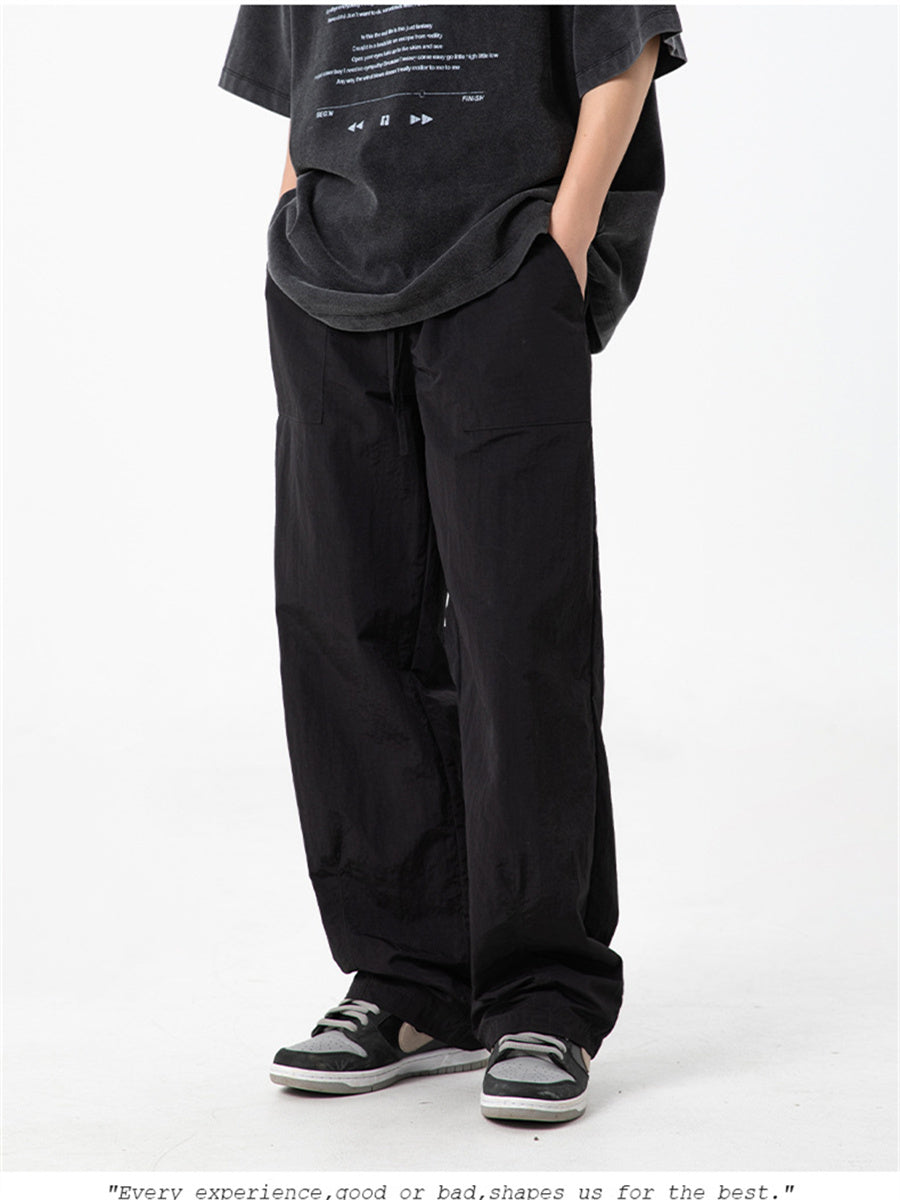 Liber SS Men's Solid Color Large Capacity Couple Pants