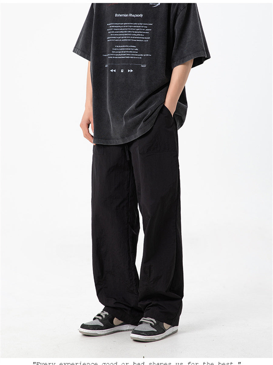 Liber SS Men's Solid Color Large Capacity Couple Pants