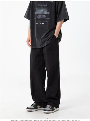Liber SS Men's Solid Color Large Capacity Couple Pants