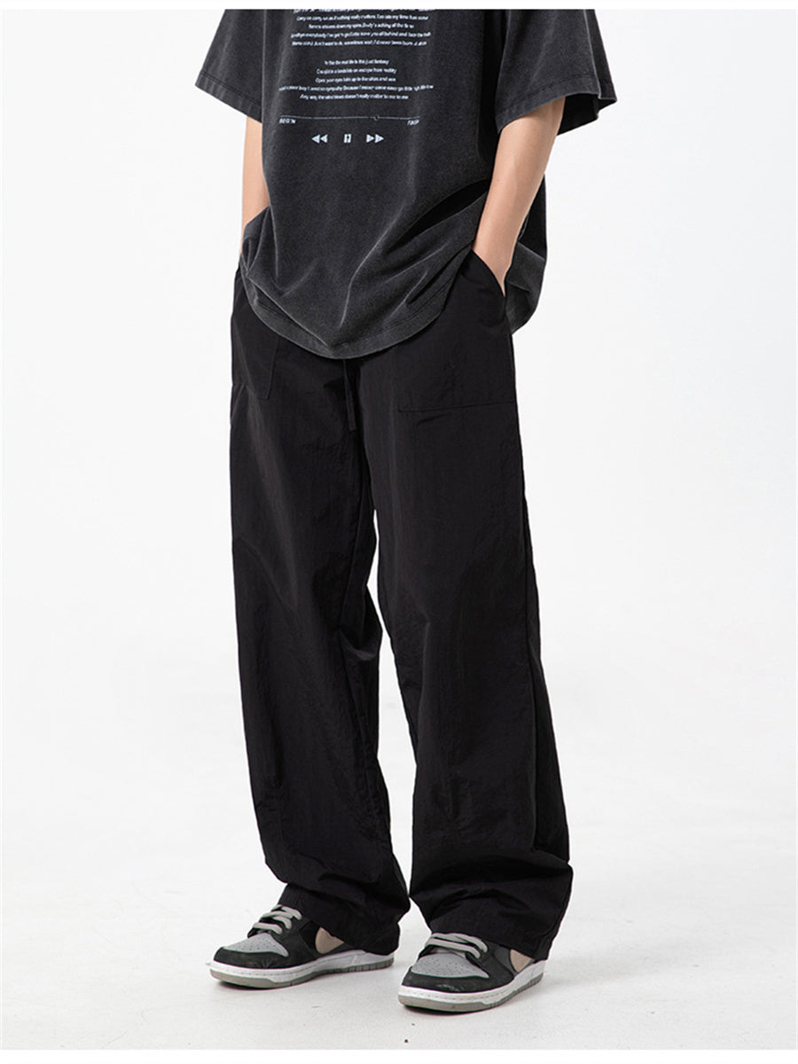 Liber SS Men's Solid Color Large Capacity Couple Pants
