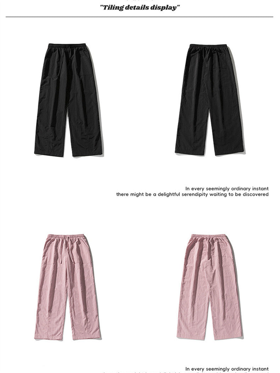 Liber SS Men's Solid Color Large Capacity Couple Pants