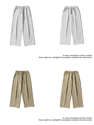 Liber SS Men's Solid Color Large Capacity Couple Pants