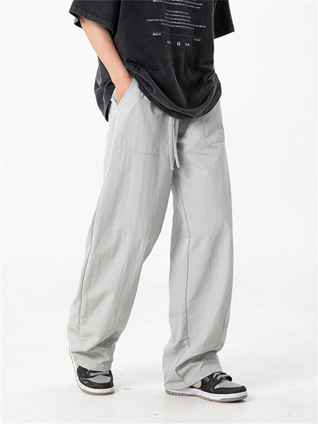 Liber SS Men's Solid Color Large Capacity Couple Pants