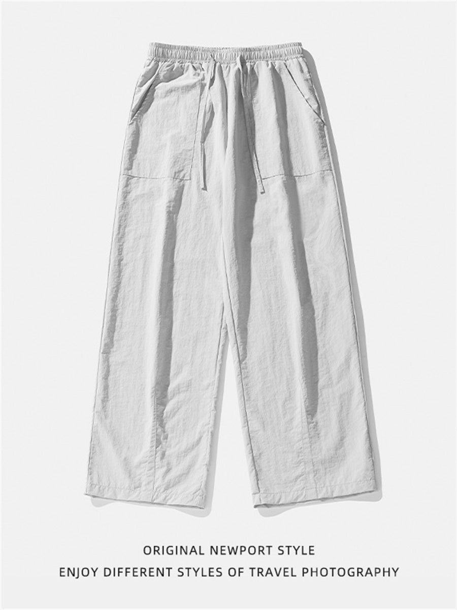 Liber SS Men's Solid Color Large Capacity Couple Pants