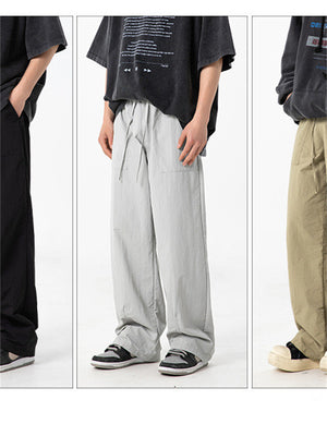 Liber SS Men's Solid Color Large Capacity Couple Pants