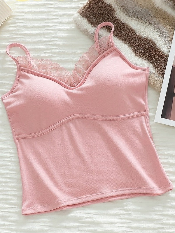 Liber SS Women's Lace Bottoming Sling Tank top (Fixed Cup)