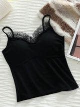 Liber SS Women's Lace Bottoming Sling Tank top (Fixed Cup)