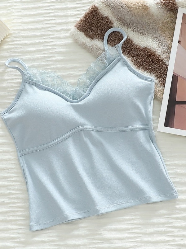 Liber SS Women's Lace Bottoming Sling Tank top (Fixed Cup)