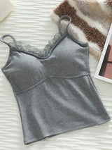 Liber SS Women's Lace Bottoming Sling Tank top (Fixed Cup)
