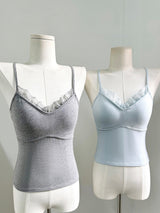 Liber SS Women's Lace Bottoming Sling Tank top (Fixed Cup)