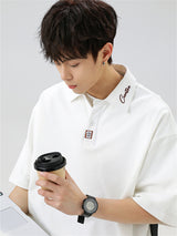 Liber SS Men's Letter Contrast Couple Embroidery T-shirt
