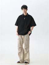 Liber SS Men's Letter Contrast Couple Embroidery T-shirt