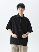 Liber SS Men's Letter Contrast Couple Embroidery T-shirt