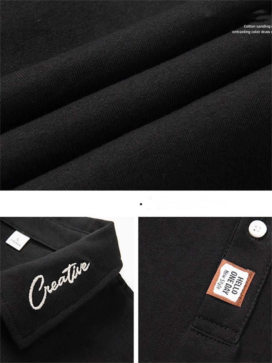 Liber SS Men's Letter Contrast Couple Embroidery T-shirt