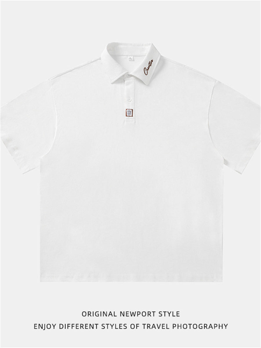 Liber SS Men's Letter Contrast Couple Embroidery T-shirt