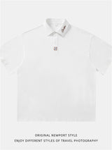Liber SS Men's Letter Contrast Couple Embroidery T-shirt