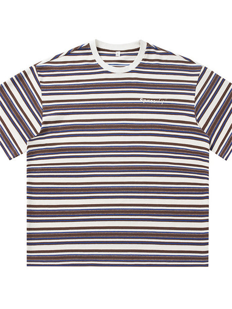 Liber SS Men's American Street Stripe Contrast Embroidered T-shirt