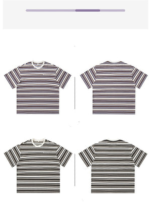 Liber SS Men's American Street Stripe Contrast Embroidered T-shirt