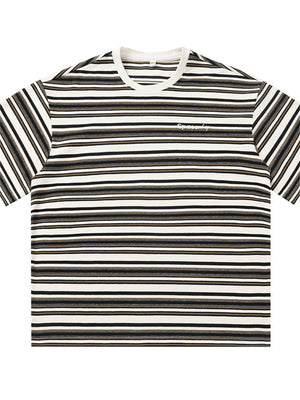 Liber SS Men's American Street Stripe Contrast Embroidered T-shirt