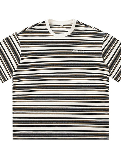 Liber SS Men's American Street Stripe Contrast Embroidered T-shirt