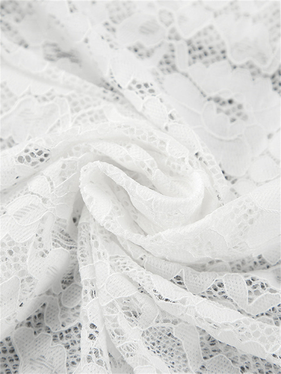 Liber Summer Women's Jacquard Hollow Lace Skirt