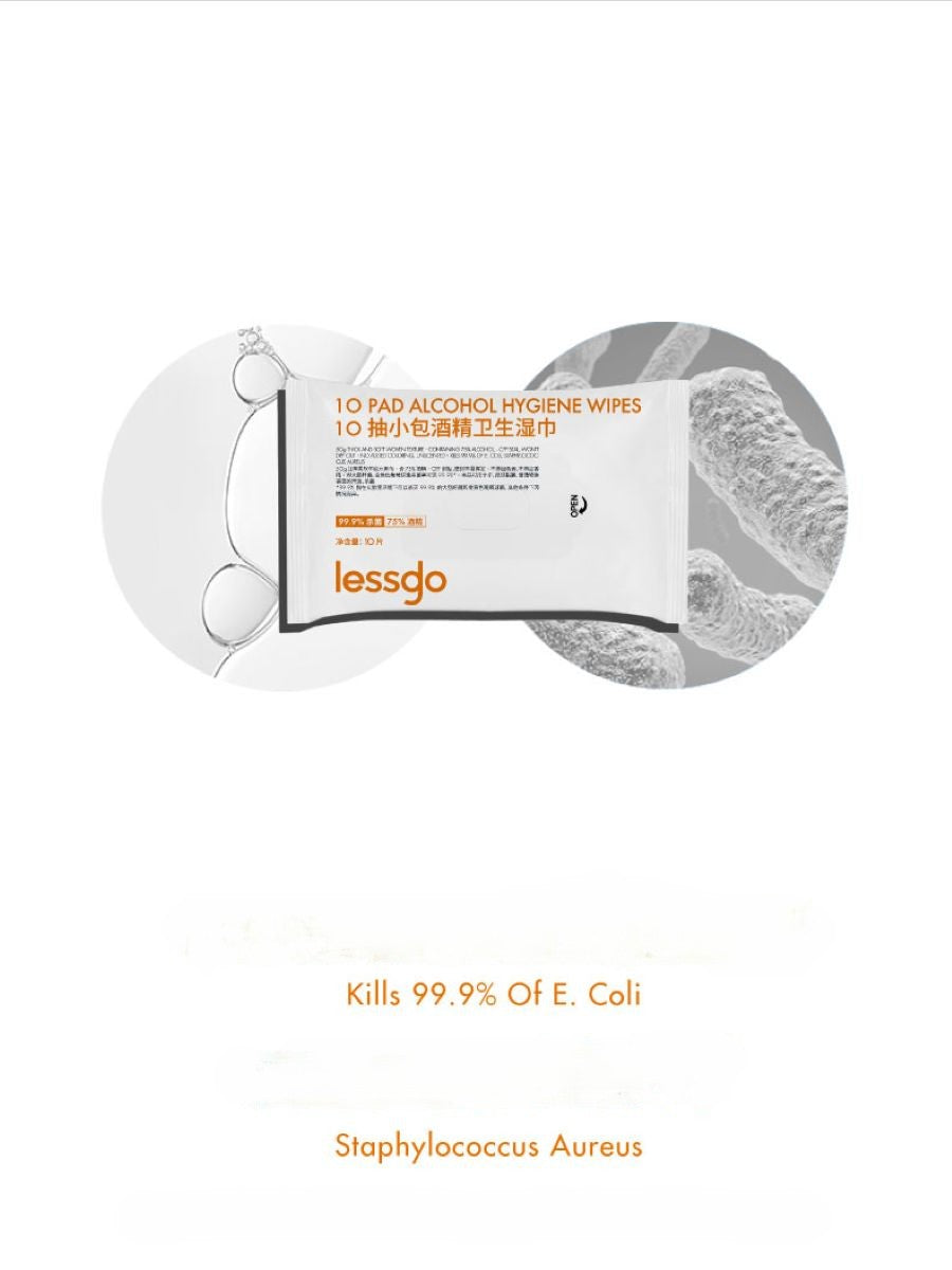 Lessgo/Leshiduo 10-sheet alcohol sanitary wipes