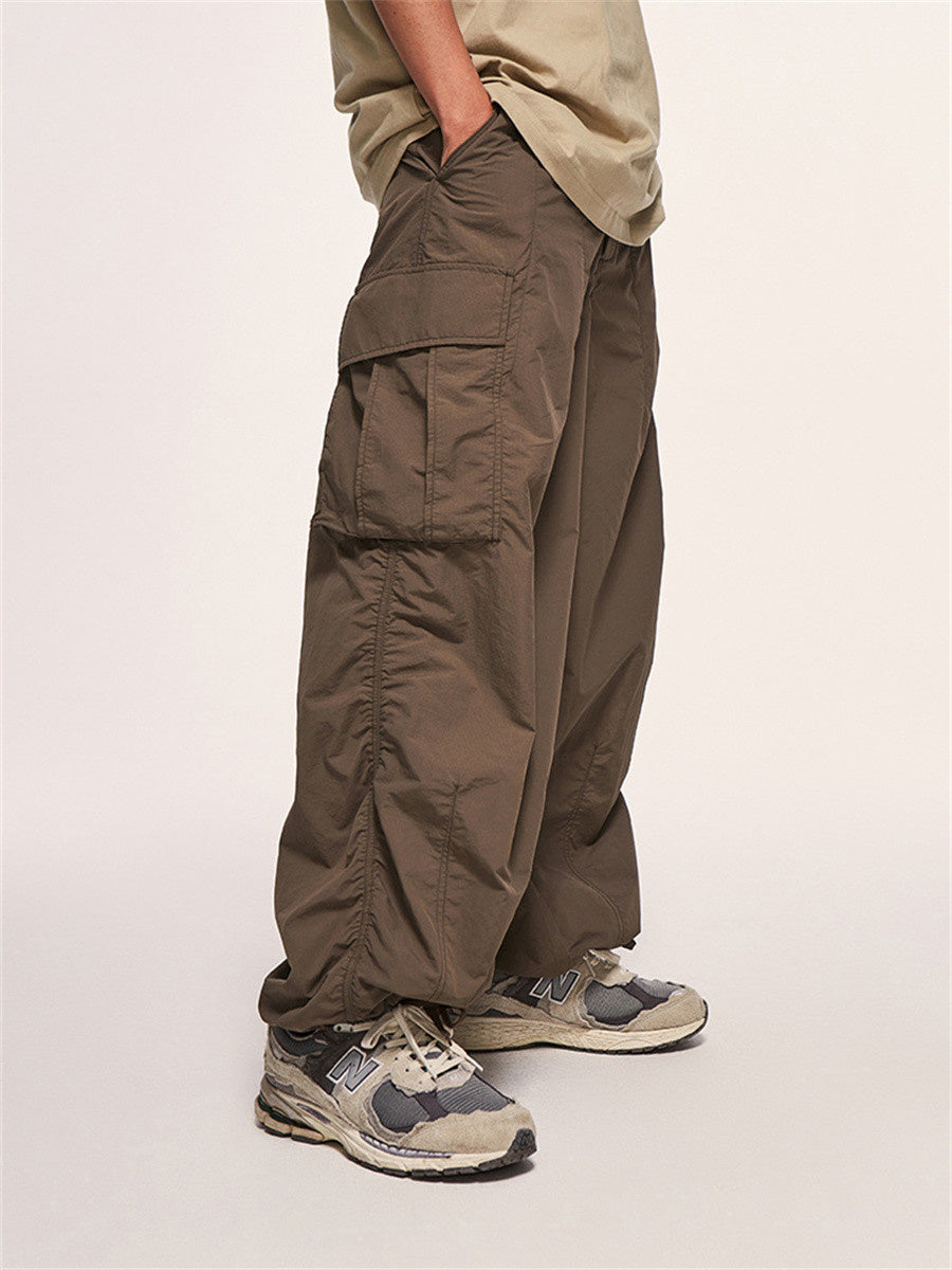 Liber Spring Men's Solid Pocket Fine Check Cargo Trouser